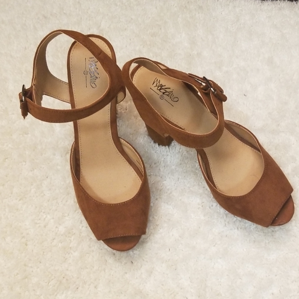 Brown Open Toe Heel